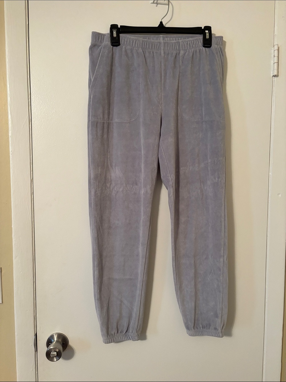 aerie Light Gray Velour Jogger Track Pants